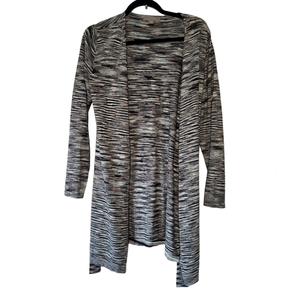 Jana Women's Open front Cardigan Sweater Check Size Medium